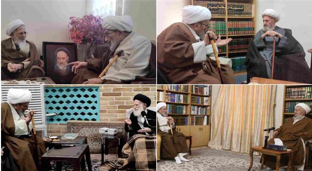 دیدار آیت‌الله اشرفی شاهرودی با مراجع عظام تقلید در قم/ تأکید بر اولویت معیشت مردم و رسالت تبلیغی حوزه در مسائل روز